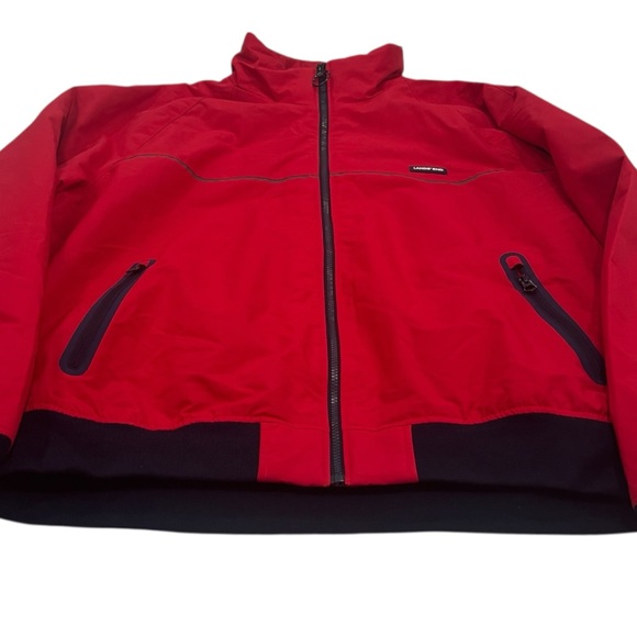 Lands' End Flee e Lined Men's Vibrant Red Windbreaker - Picture 3 of 9